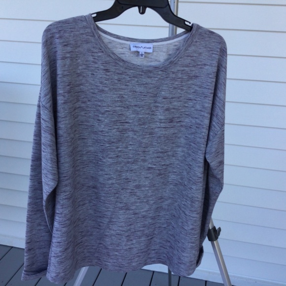 Women’s Gibson Latimer Long Sleeve Heather Scoop Neck Tunic, size large - Picture 3 of 5